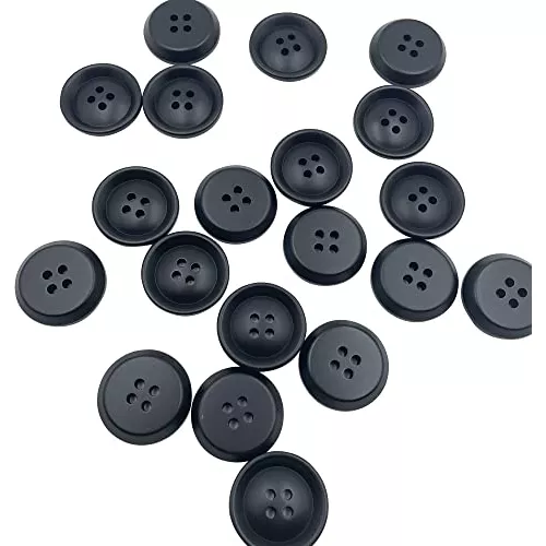 20 Piezas Botones Negros De 30mm, Botones Grandes De Resina