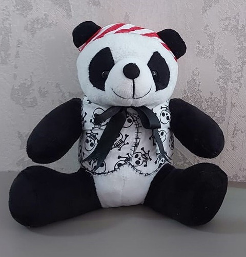 Ursinho Panda Pirata 22cm De Roupinha Festa Presente Criança