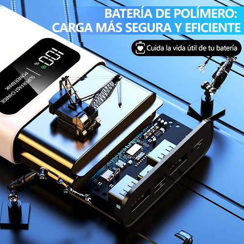 Power Bank 26800mah 120w Carga Rápida Portátil Con Pantalla