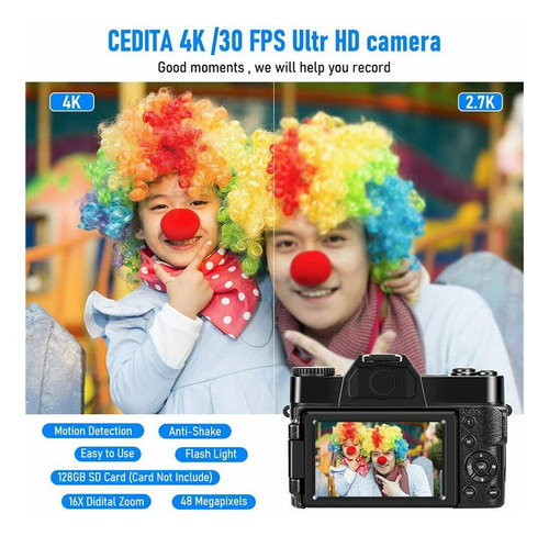 Cámara Digital 4 8mp 4k Cámara Vlogging Cámara For Grabación