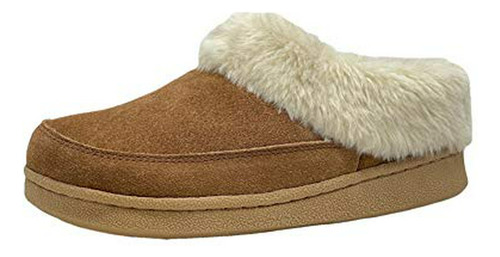 Clarks Womens Faux Fur Lined Clog Slippers Warm Cozy Indoor 