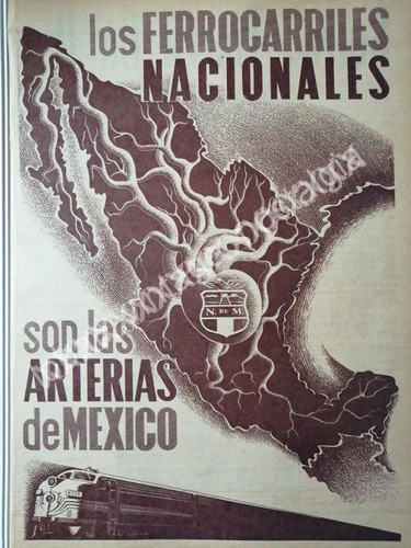 Cartel Retro Ferrocarriles Nacionales 1955 Trenes