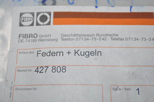 Fibro Gmbh 427-808 427808 Federn+kugeln Spring, Roller B Ccg