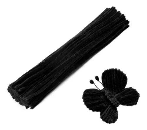 Limpiapipas Artesanías Manualidades Colores X 100 Unidades Negro
