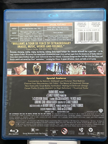 Naranja Mecanica Importada Stanley Kubrick Pelicula Blu-ray