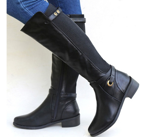 Botas De Moda De Invierno Para Mujer, Zapatos De Tacón Bajo