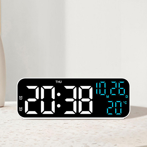 Reloj Despertador Digital Led, Luz Ajustable De 3 Azul