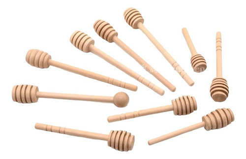 48 Palos De 9.8cm De Madera De Miel Agitador De Miel Cuchara