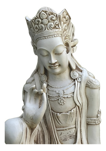 Buda Shiva Protector Grande 62 Cm Exterior E Interior Blanco