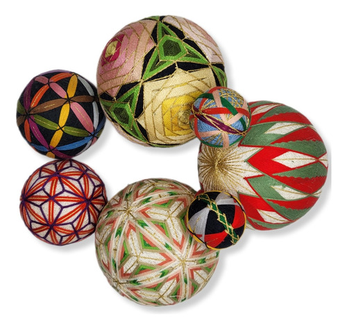 Pelotas Temari Tradicional Japonesa Seda Set De 7 Importadas (Usado)