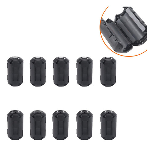 4 Paquete De 10 Perlas De Ferrita De 5 Mm Con Clip Para