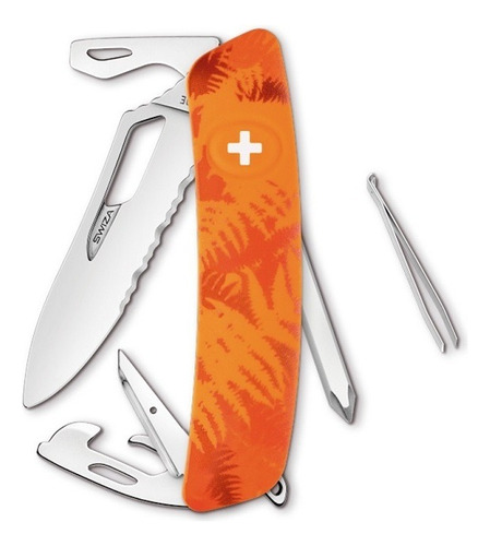 Navaja Single Hand Sh04 Tr Acero C/12funciones Naranja Swiza