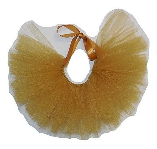 Fabricado En Ee. Uu. Dorado Brown Tul Tutu Para Perros, Xs,