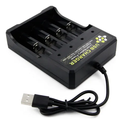 comprar Cargador Y Pilas Recargable 3.7v 18650 4 Batería Recargable