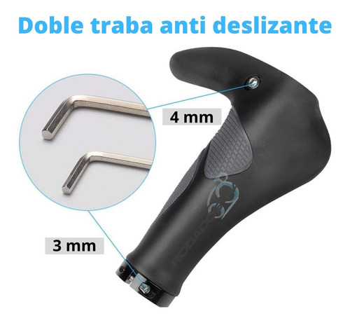 Imagen 4 de 9 de Puño Manopla Bicicleta Mtb Ergonomicos Alargue Comodo 305
