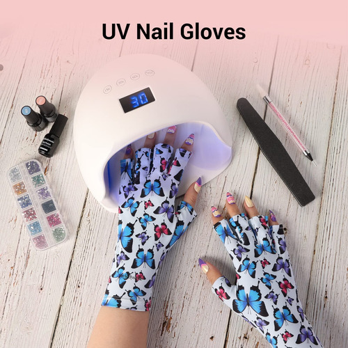 Guantes Uv Shield Melodysusie Para Protección De Manicura En