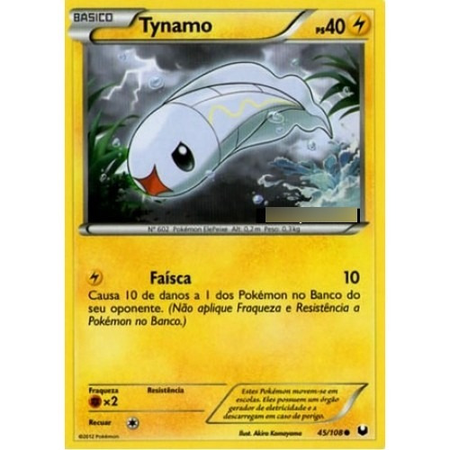 Tynamo - Pokémon Elétrico Comum - 45/108 - Pokemon Card Game