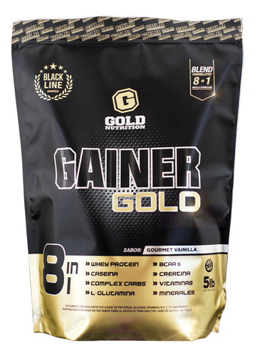 Muscle Mass Ganador De Peso 5lbs V/sabores- Gold Nutrition Sabor Gourmet Vainilla