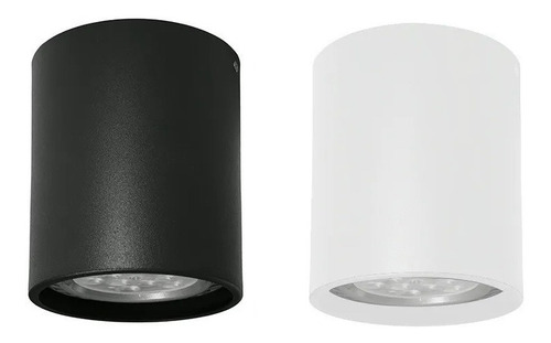 3x Spot Sobrepor Cilindro De Teto Para Gu10 Alumínio + Led Estrutura Branco Led Quente