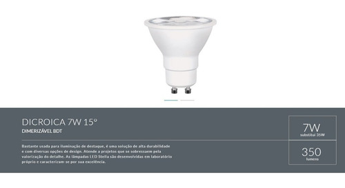 Imagem 6 de 6 de Dicroica Stella 7w 15° Dimerizável Led Sth8528/27 Luz Quente