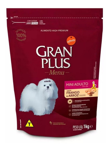 Granplus Ração P/ Cães Menu Adulto Mini Frango E Arroz 1kg