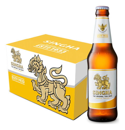 Singha Thai Beer, Cerveza Tailandesa 330ml - 2 Botellas