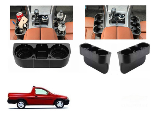 2x Porta Vasos + Celular Chevrolet Chevy Pickup 99 A 03 Negro