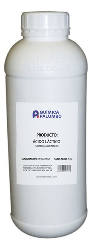 Ácido Láctico 85% X 1 Kg. Grado Alimenticio. Premium