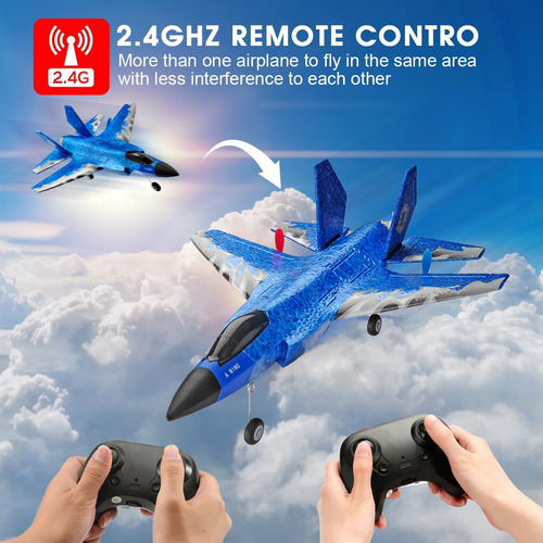 Avión Rc F-35 Rtf Espuma 2.4ghz Con Luz Y Gyro 6 Ejes Color