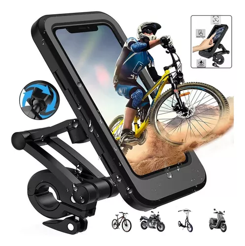 Soporte movil bicicleta moto impermeable, bolsa manillar bicicleta para