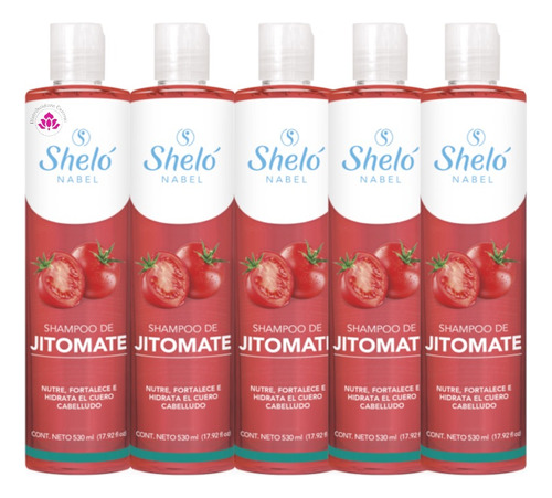 Shampoo De Jitomate Shelo Nabel® 530ml. 5 Piezas