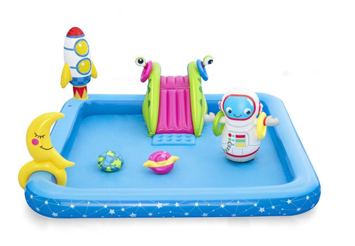 Piscina Inflable Interactiva Astronauta Tobogán Bestwa 53126