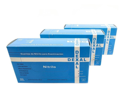 Guantes De Nitrilo Dexal Azul Caja X 100 U Talle S