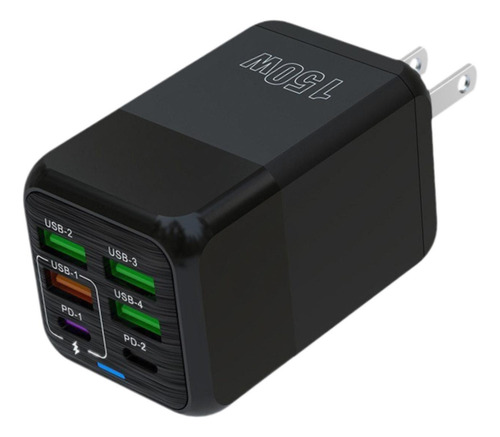 Usb C Carga 150w Adaptador De Energia Usb Portátil 4 Preto