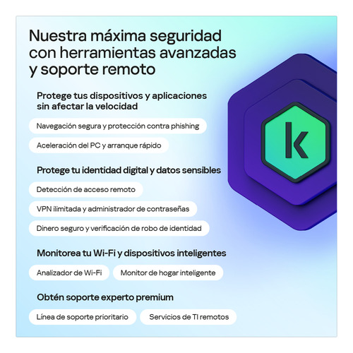 Antivirus Total Security Kaspersky 5 Dispositivo 2 Años