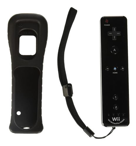 Joystick Wii U Wiimote Negro Con Wiimotion Plus