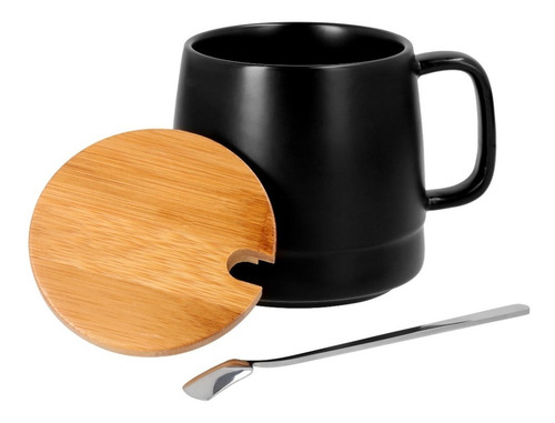 Imagen 4 de 10 de Taza De Ceramica Con Tapa De Bambú