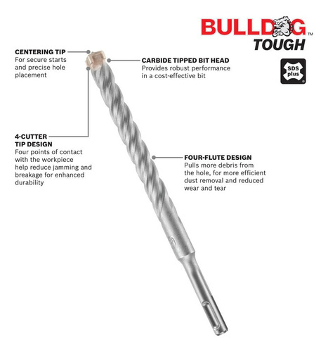 Broca Perforadora Bosch Hc4c2054 De 8 Mm X 25 Cm X 30 Cm Sds