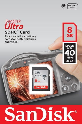 Cartão 8gb Memoria Sandisk Sdhc Class 10  - Sdsdun-008g-g46