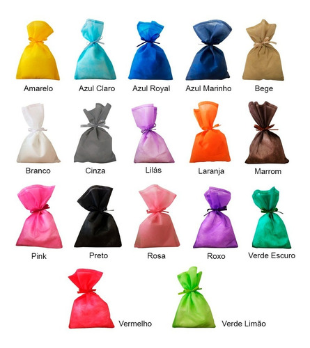 Imagem 1 de 1 de 165 Sacos Presente Tnt 40x50 Cm. Cores Com Fita De Cetim
