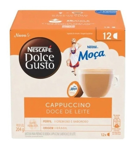 Cx C/ 12 Capsulas Dolce Gusto Cappuccino Doce Leite Moça