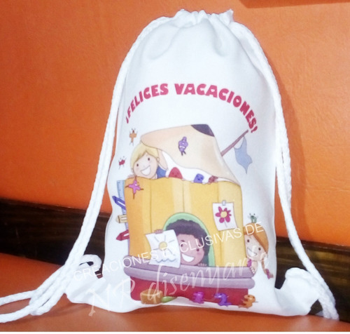 Mochilas Personalizadas 20x30 Jardín Colegio Escuela Cumple