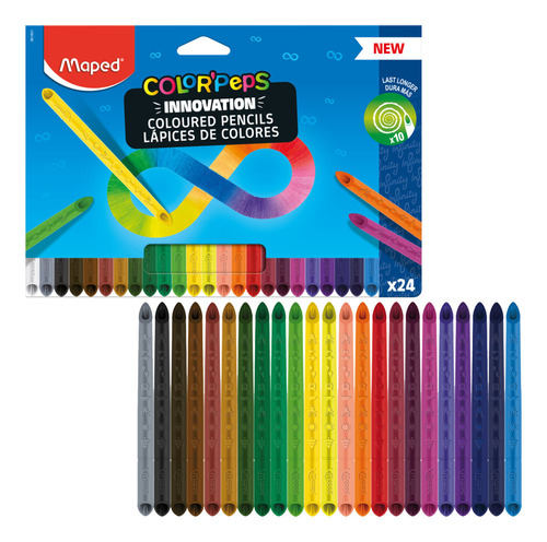 24 lápices de colores Color'peps Infinity, color mapeado de la marca coloreada