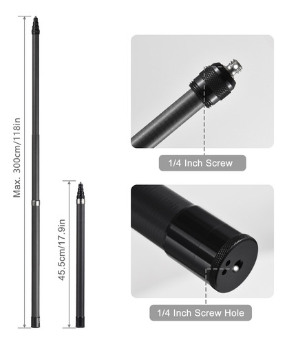 Soporte De Cámara Portátil De Fibra De Carbono Selfie Stick