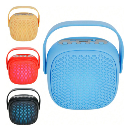 Mini Parlante Bluetooth Portátil Recargable Luces Led Fm Amarillo