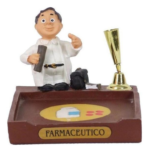 Miniatura Farmacêutico Resina Porta Caneta E Papel 8cm Cor Outro