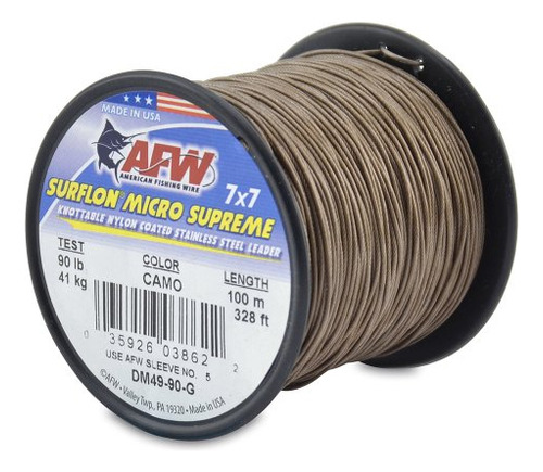 Pesca American Wire Surflon Micro Supremo Nylon 7x7 Acero In