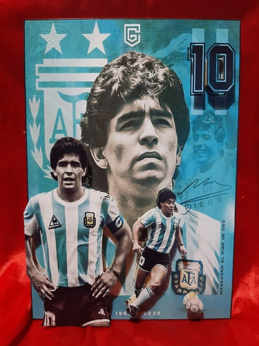Cuadros De Madera Grandes 3d Diego Maradona 19