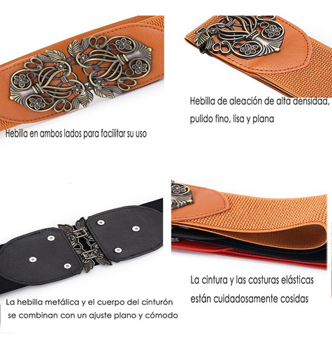 Cinturón Elástico Ancho Para Mujer Cinturón Sin Hebilla De