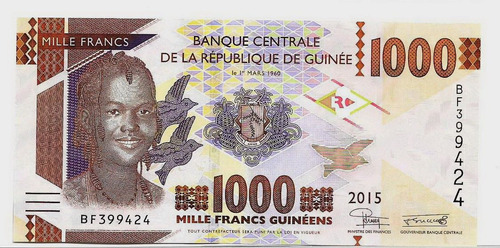 Fk Billete Guinea 1000 Francos 2015 Sin Circular